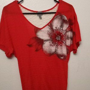 Womens dress top back lace size small
